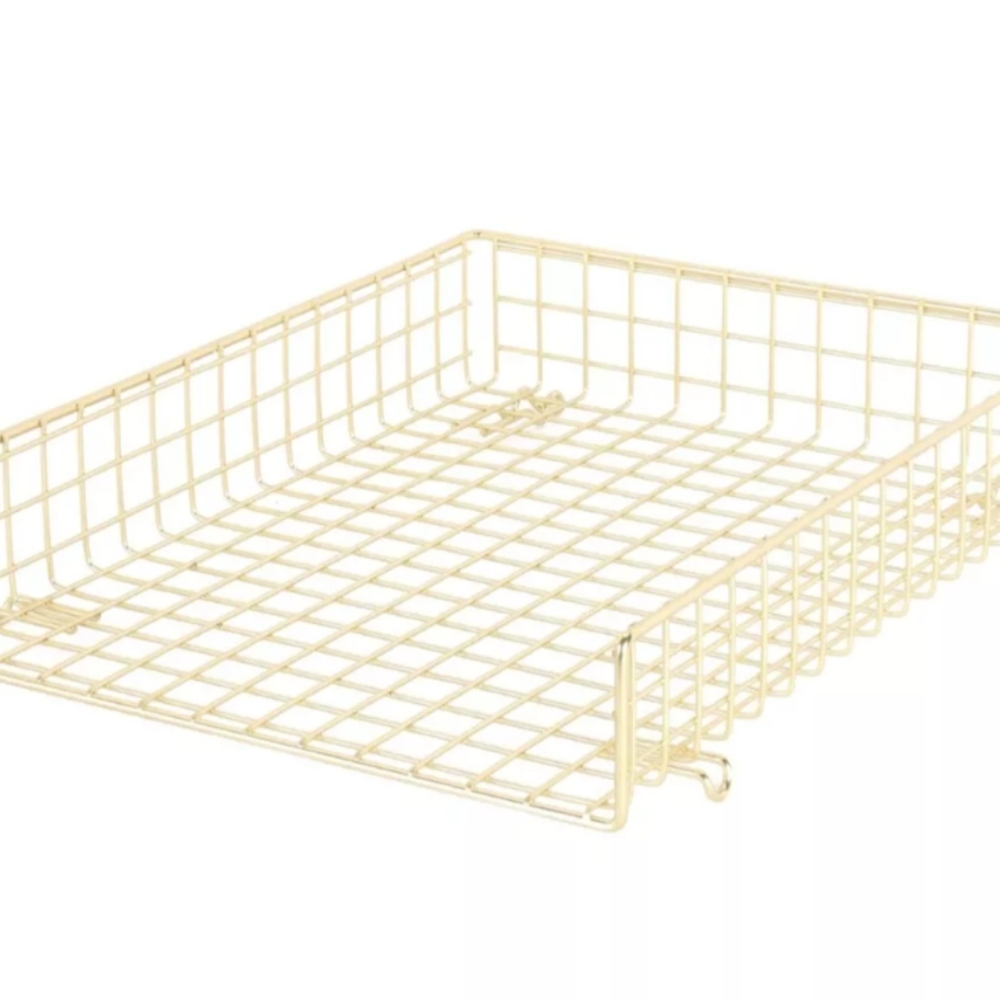 Desktop File Organizer Metal Stackable Letter Tray Paper Holder Rack